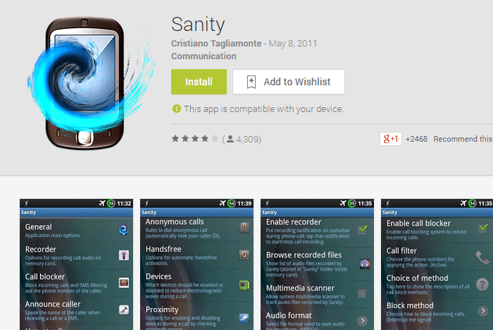 Sanity for Android